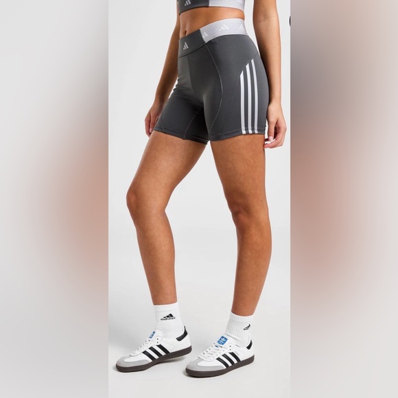 Adidas Women's Charcoal Athletic Shorts - Picture 2 of 3